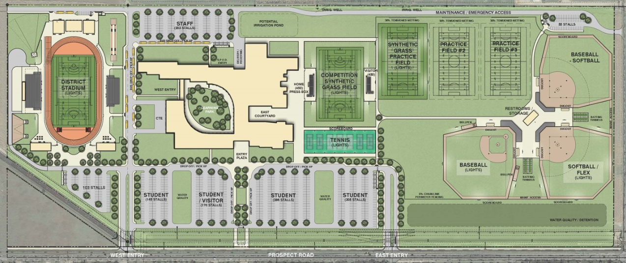 Site plan for PSD Prospect School in Fort Collins, CO
