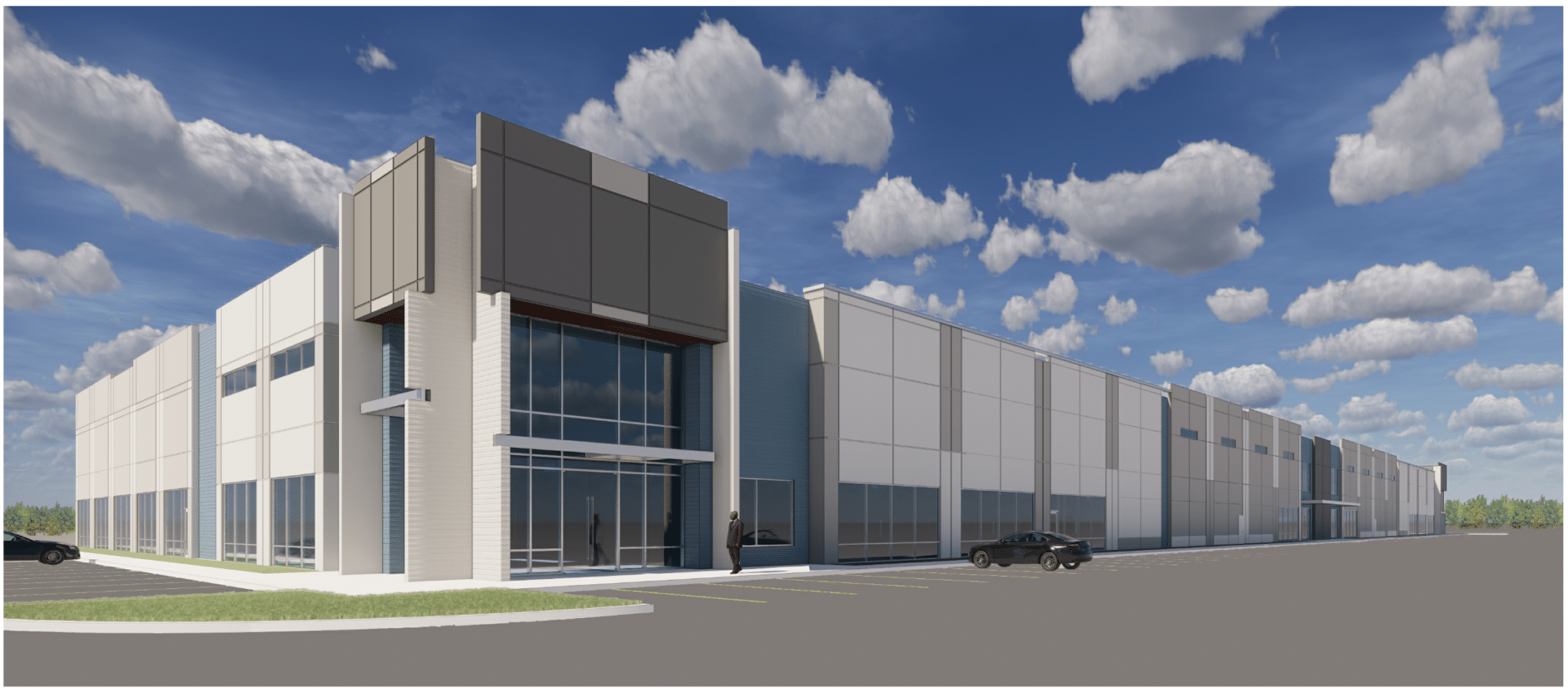 Rendering of industrial building at St. Louis Parish & Boulder Innovation Campus